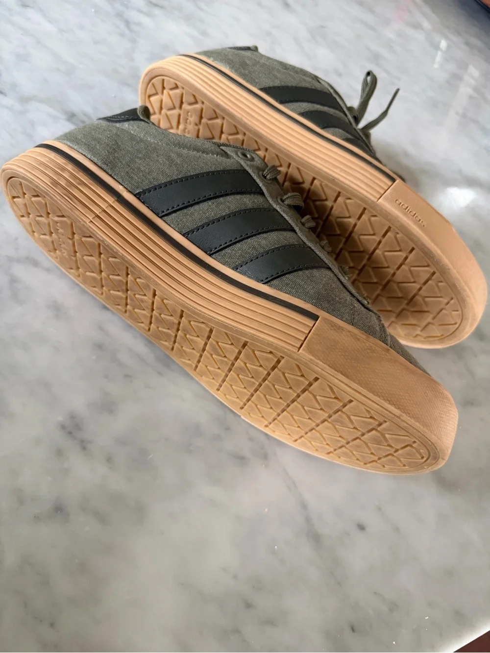 adidas Men's Olive Green Canvas Sneakers with Tan Sole